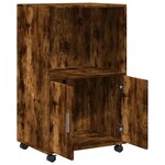 vidaXL Armoire à roulettes chêne fumé 55x40x91 cm bois d'ingénierie