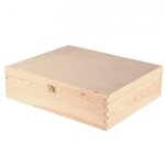 Coffret bois 3 bouteilles avec couvercle à charnières 33.8 x 27.7 x 7.4 cm