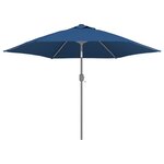 vidaXL Tissu de remplacement pour parasol d'extérieur Bleu azuré 300cm