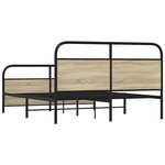 vidaXL Cadre de lit en métal sans matelas chêne sonoma 150x200 cm