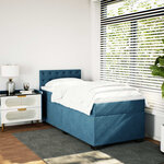 vidaXL Sommier à lattes de lit avec matelas bleu 100x200 cm