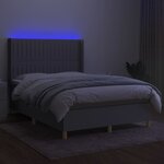 vidaXL Sommier à lattes de lit matelas LED Gris clair 140x200 cm Tissu