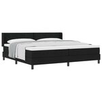 vidaXL Lit à ressorts avec tête de lit Noir 200 x 200 cm tissu
