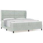 vidaXL Lit à ressorts avec matelas gris clair 200 x 200 cm en velours