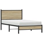 vidaXL Cadre de lit en métal sans matelas chêne sonoma 100x190 cm