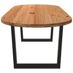 vidaXL Table à manger marron clair bois de chêne massif ovale