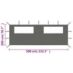 Vidaxl paroi latérale de belvédère avec fenêtres 6x2 m anthracite