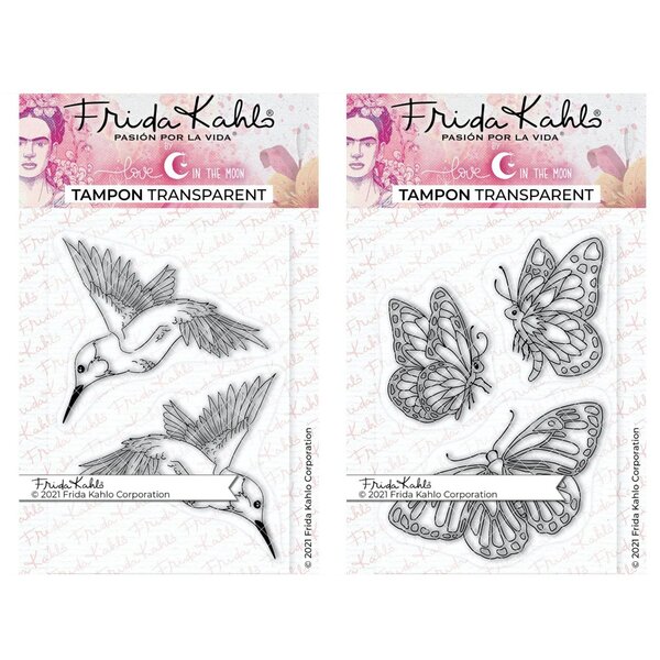 5 Tampons transparents - Colibris + Papillons - 9 5 x 6 5 cm