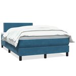vidaXL Sommier à lattes de lit et matelas bleu foncé 120x210cm velours