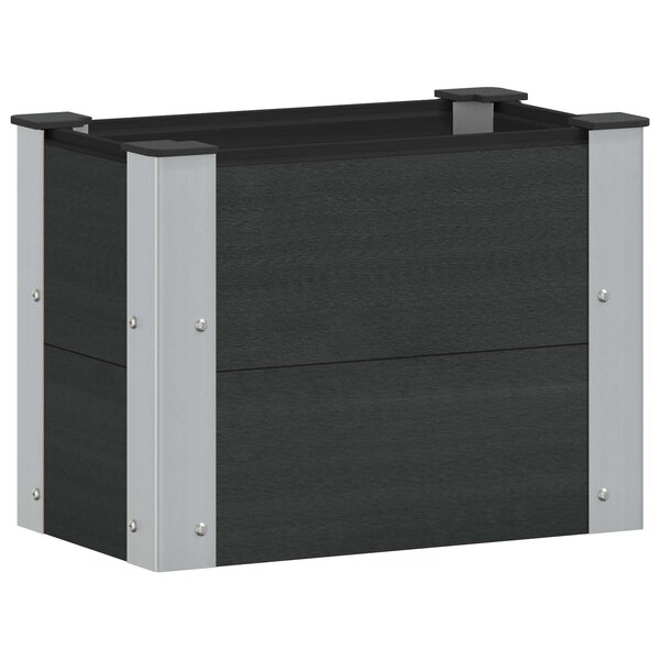 vidaXL Jardinière surélevée Noir 50 x 30 x 36 cm WPC et Aluminium