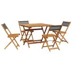 vidaXL Ensemble à manger de jardin 5Pièces gris polypropylène bois massif