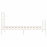 vidaXL Cadre de lit avec tête de lit blanc simple bois massif