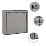 vidaXL Armoire à chaussures avec housse Gris 115x28x110 cm Tissu