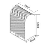 Armoire de bureau 80 x 60 x 40 cm étagère meuble de rangement basse meuble de rangement à rideau bambou gris 03_0008865