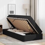 vidaXL Lit avec rangement et matelas avec matelas 2 Pièces Noir Cuir