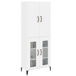 vidaXL Buffet haut Blanc 69 5x34x180 cm Bois d'ingénierie