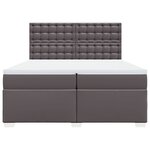 vidaXL Sommier à lattes de lit avec matelas Gris 200x200 cm Similicuir