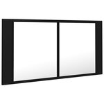 vidaXL Armoire à miroir de salle de bain LED Noir 90x12x45 Acrylique