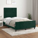 vidaXL Cadre de lit sans matelas vert foncé 120x200 cm velours