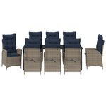 vidaXL Ensemble de salle à manger pour jardin 9 Pièces Gris et Noir Rotin