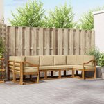 vidaXL Ensemble de canapés d'extérieur 7 Pièces Naturel et Beige