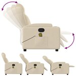 vidaXL Fauteuil de massage inclinable Crème Tissu