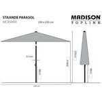 Madison Parasol Moraira 230x230 cm gris