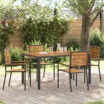vidaXL Chaises de Jardin 4 Pièces Crème  Marron
