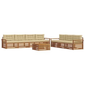 vidaXL Ensemble de canapés d'extérieur 8 Pièces Naturel et Beige