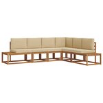 vidaXL 6 pc Ensemble de canapés d'extérieur Naturel et Beige