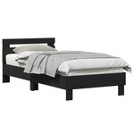 vidaXL Cadre de lit Chêne noir 203 x 95 x 70 cm Bois d'ingénierie