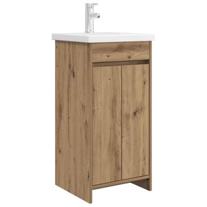 vidaXL Meuble de salle de bain avec évier Chêne artisanal