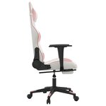 vidaXL Chaise de jeu de massage avec repose-pied Blanc&Rose Similicuir