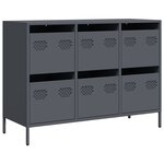 vidaXL Buffet anthracite 101 5x39x73 5 cm acier laminé à froid