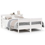 vidaXL Cadre de lit sans matelas blanc 150x200 cm bois de pin massif