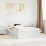 vidaXL Cadre de lit avec tête de lit Blanc 150 x 200 cm Pin massif