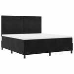 vidaXL Lit à ressort LED avec matelas Noir 180 x 200 cm tissu