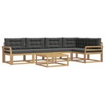 vidaXL Ensemble de canapés d'extérieur 6 Pièces Blanc et anthracite