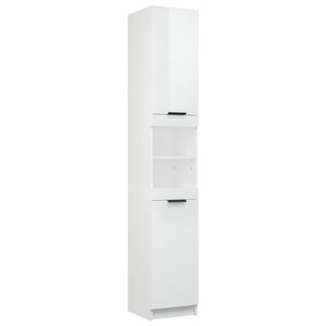 vidaXL Armoire de salle de bain blanc brillant 32x34x188 5 cm