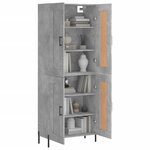vidaXL Buffet haut Gris béton 69 5x34x180 cm Bois d'ingénierie