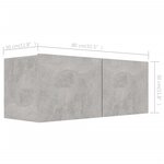 vidaXL Ensemble de meubles TV 4 Pièces Gris béton Bois d'ingénierie