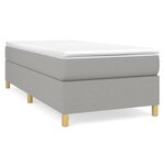 vidaXL Cadre de lit Gris clair 90x190 cm Tissu