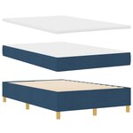 vidaXL lit à ressort avec matelas et LED bleue 120x200 cm en tissu