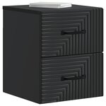 vidaXL Cabinet de chevet mural avec tiroir Noir 34 5 x 33 x 40 cm