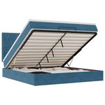 VidaXL Cadre de lit ottoman avec matelas bleu foncé 180x200 cm velours