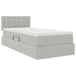 vidaXL Lit de Rangement avec matelas Gris clair 90 x 200 cm Velours