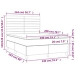 vidaXL Sommier à lattes de lit et matelas et LED Taupe 140x200cm Tissu
