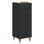 vidaXL Armoire à tiroirs Noir 33 x 34 5 x 90 cm Bois d'ingénierie