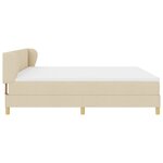 lit à ressort vidaXL avec matelas - Crème - 200x200 cm - Tissu