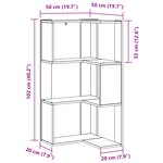 Bibliothèque d'angle vidaXL 3 niveaux Chêne noir 50x50x102 cm Bois reconstitué